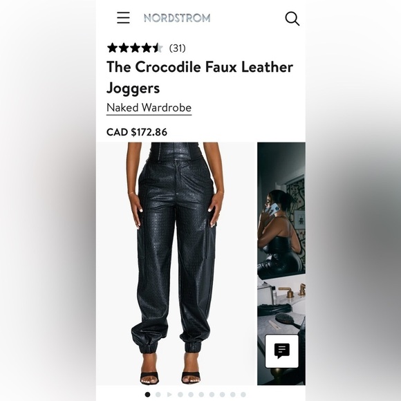 naked wardrobe Pants - Naked Wardrobe faux leather her joggers❤️‍🔥 NWT